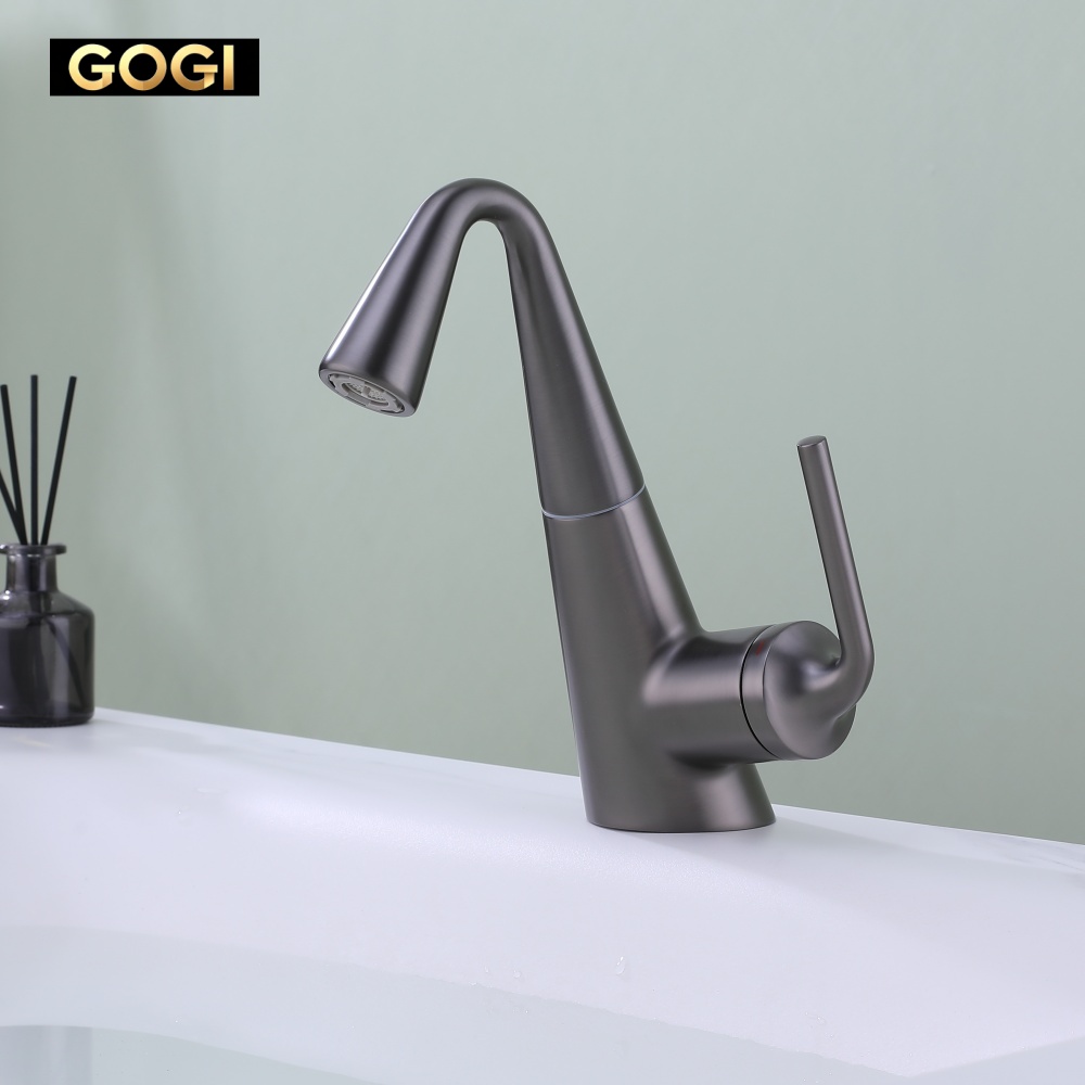 Basin Mixer Cartridge - GOGI Metalik Gri Renk, Tamamı Pirinçten